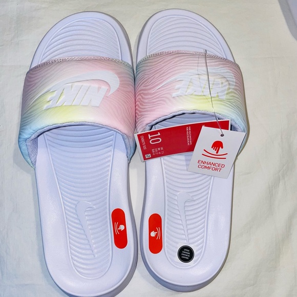 NWT- Nike Women Victori One Slide Print Pure Violet/White - Picture 3 of 14
